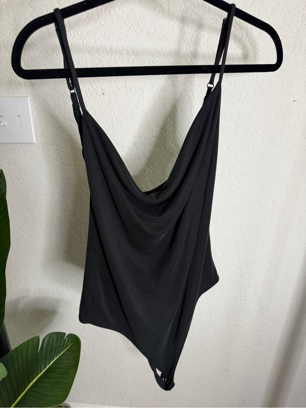 Forever 21 Black Draped Cowl Neck Bodysuit